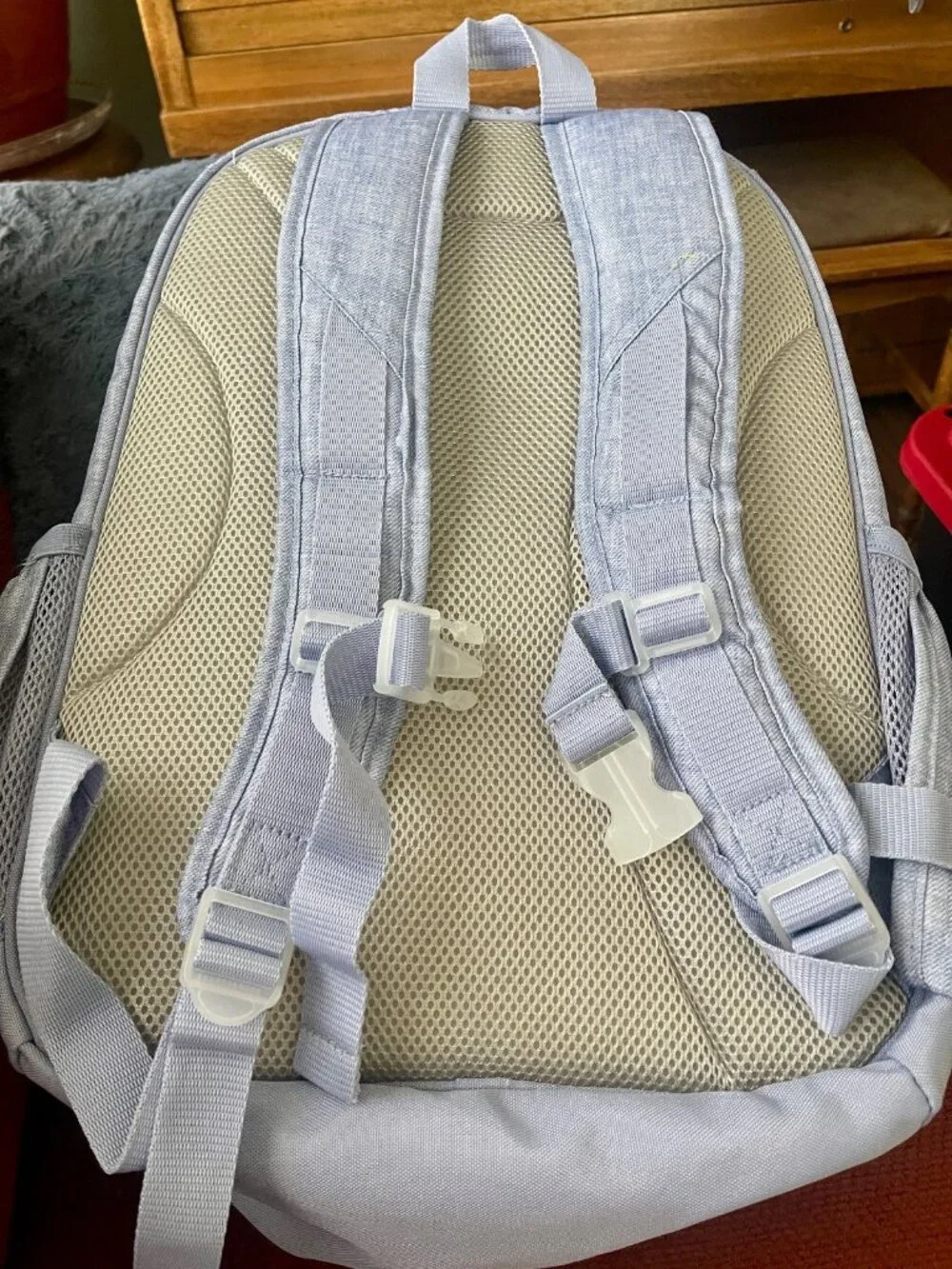 Pottery Barn Kids Mackenzie Large Backpack Rainbow Appliqué Chambray Denim